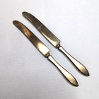 Vtg Dirigold Dirilyte Goldware Dinner Knives Lot Of 2 Regal Gold Flatware Mcm