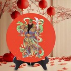 20cm Guandi Wealth Figurine Round Feng Shui Prosperity Home Decor