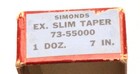 Simonds Slim Taper Files - Iob - Nos