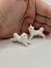 Vintage Samoyed Siberian Fluffy Husky Dog Figurine Trinkets Miniature Pair