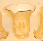 Vintage Art Deco Amber Marble Swirl Cased Glass Light   Lamp Shades  set Of 4 