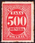 Brazil 1889 Postage Due Stamp Sc    J 7 Mh Variety Trasposed Impression