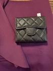 Women   s Chblack Quilted Wallet Card Holder  Snap Flap   Zip Coin Pocket