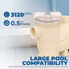 Xtremepowerus 1 2hp High-flo Above Ground Pool Swimming 3120gph Spa Pump Timer