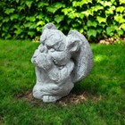 Concrete Gargoyle Head Statue Gothic Winged Guardian Outdoor Garden Wall Decor