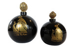 Vtg Antique Glass Black Lot Jeanne Lanvin Empty Perfume Bottles   2