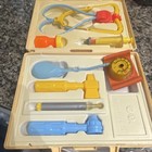 Fisher-price Medical Kit Pretend Play Doctor Toy Set Vintage 1977 Yellow Case