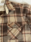 Vintage Flannel Shirt Mens Medium Wool Brown Plaid Lined Shacket Jacket Workwear