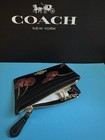 Nwt Coach Mini Skinny Id Case W  Cherry Print  Smooth Leather Silver Black Multi