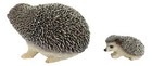 Set Of 2 Wildlife Animals Realistic Mother Hedgehog With Baby Hoglet Figurines