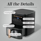 Cook With Color Digital Air Fryer  5 2qt Basket  1400w  8 Presets  Black