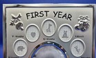 Malden Baby First Year Photo Frame Silvertone 13 Openings 10x7 5  Never Used