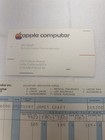 Vintage Apple Computer Business Card And Pay Check Stub Irvine Office Relic