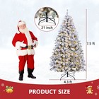 7 5ft Artificial Snow Flocked Christmas Trees W warm Led Light Party Home Decor