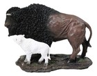 Native American Bison Buffalo Father With White Calf Decorative Figurine 8 5 l