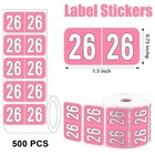 500 Pcs 2026 Year Stickers  Waterproof File Folder Labels  Self-adhesive Pink