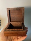 Vintage Inlaid Trinket Box  Small Wooden Jewellery Box With Brass Floral Design
