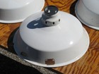 3 Steber Vintage Enamel Porcelain Industrial Pendant Light     Barn Hanging
