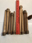 Bobbins Spools Wood Industrial Style 3 -10  Spindles Vtg Wooden Quills Lot-10 