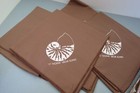 Vtg St  Thomas Virgin Islands Sovenir Cloth Napkins Brown W Shell Accent 7 Total