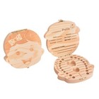 Baby Tooth Box Organizer Save Milk Teeth Wood Boy Girl Kid Souvenir Storage Case