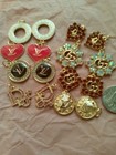 Lot Of 16   22mm 25 Mm  Stamped  Zipper Designer Button Lv Dior Gucci Charm 