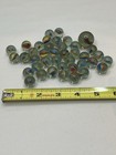Large Lot Of Vintage Glass Marbles Ribbon Core Swirl  40 Small 1 Large 7 8   