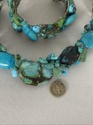 High Quality Artisan Turquoise Sterling Silver Collarnecklace   Bracelet Set 