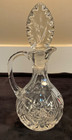 Genuine Lead Crystal Cruet W tall Stopper  Oil   Vinegar Decanter  7 75    Tall