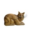 Folk Art Hand Carved Wood Cat Vintage Primitive Signed Vera 1978 Rustic Figurine