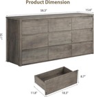 9 Drawer Dresser Handle Free Wood Chest Of Drawers For Bedroom Storage Cabinet