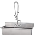 Commercial Restaurant Kitchen Faucet With Pre-rinse Sprayer  8    Center 42    He   