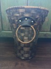 Vintage Woven Walnut Basket From Italy With Handles