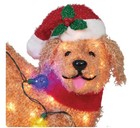 Christmas Goldendoodle 24    Led Light Up Fluffy Doodle Dog Holiday Yard Decor New