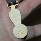 Old Abe Case Eagle On World Globe Trademark Logo Metal   Enamel Pocket Watch Fob