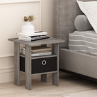 Andrey End Table Side Table Night Stand Bedside With Bin Drawer Grey black New