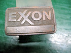 Vintage Exxon   3   Brass   Bronze  Mini  Plaque  Solid  Heavy