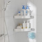 Shower Caddy Corner  2 Pack Adhesive Corner Shower Shelves For Bathroom Organ   