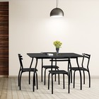 Topbuy 5 Piece Dining Table Set 4 Chairs For Kitchen Breakfast Furniture Black