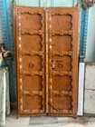 Old Vintage Rich Patina Handmade Iron Work Solid Wooden Two Panel  Door   Gate