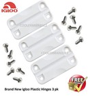 3 Igloo Cooler Replacement Plastic Hinges   Stainless Screws Hinge Parts Kit 