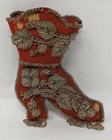 Antique Iroquois Native American Beaded Whimsy Boot Shaped Pin Cushion Circa1900