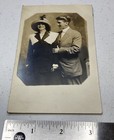 C1910s Young Fashionable Couple Pictured By The Moonlight Studio Antique Photo
