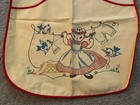 Vtg  1950 1 2 Apron With Pockets Housewife Hanging Clothes Unused Handmade Tie