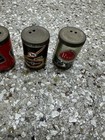 Vintage 6 Mini Beer Cans Salt   Pepper Shakers Man Cave Display Brewery