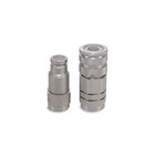 3 8    Flat Face Hydraulic Quick Couplers Set - 1 2    Npt Thread
