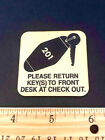 Rare Lot      Antique     Gold Tone Motel Hotel Vintage Checkout Sign   2 Key Fobs