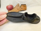 Antique Primitive Old Baby Shoe Molds - Wooden   Cast Iron Vintage Display