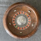 Antique Roulette Wheel Mahogany Large 12    W  Felt Vintage Gambling Gaming Casino