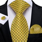 Mens Silk Tie Blue Striped Solid Paisley Necktie Hanky Cufflink Set Wedding 3pcs